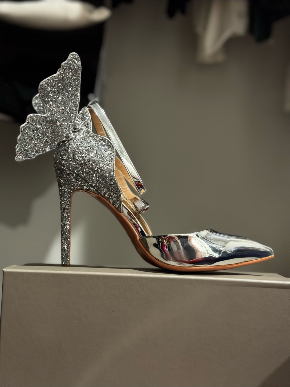 Silver Glitter Butterfly High Heel Pumps - PERFECT for HOCO 2026!! 💃🏻 🪩